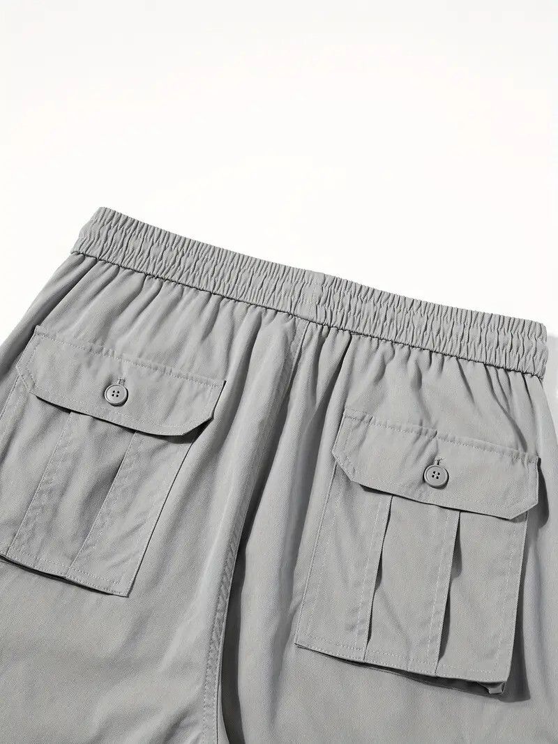FABRIPPLE Men's Light Grey Cargo Pants - Image 4